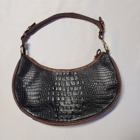 Bueno Alligator Print Hobo Bag with brass hardware - Picture 1 of 13